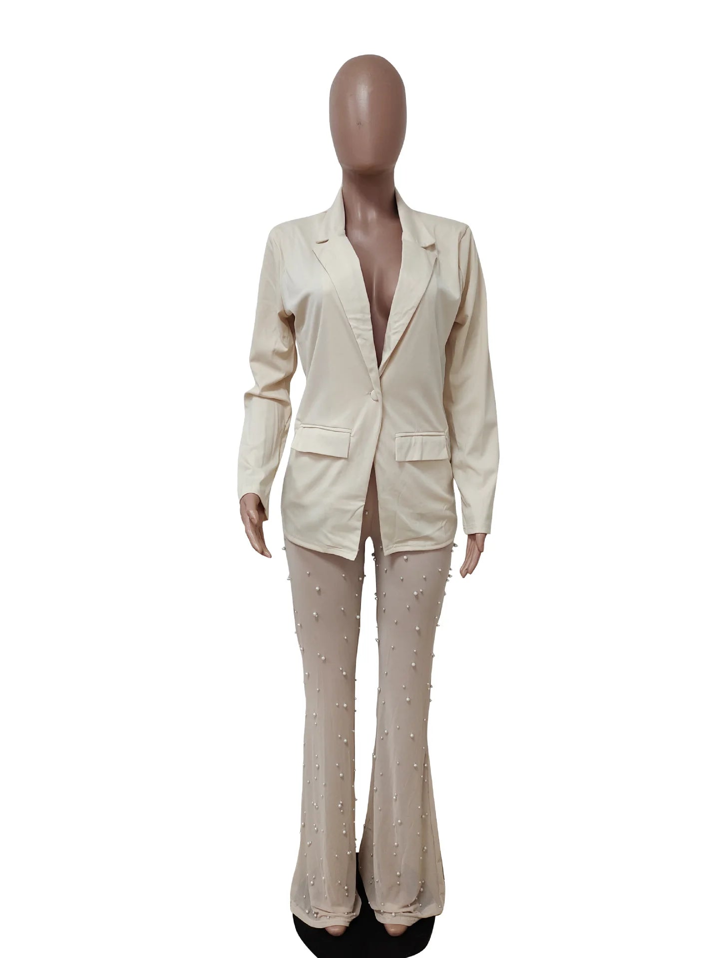 2025 Autumn Winter New Fashion Women's Solid Color Elegant Casual Trendy 2 Piece Sets Long Sleeve Suit Blazers Straight Trousers
