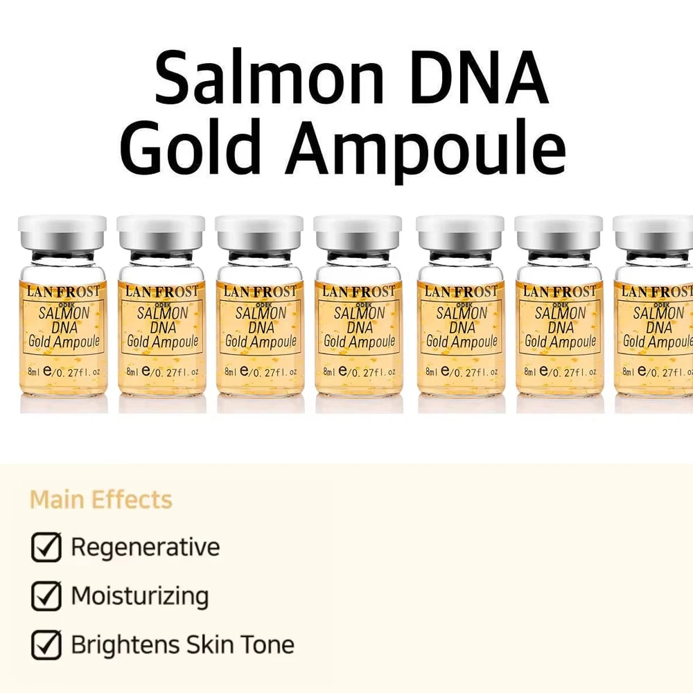 Korea 8ml Salmon DNA Gold Ampoule Skin Booster Serum Kit BB Cream Brightening Moisturizing For 0.3mm Microneedle Serum