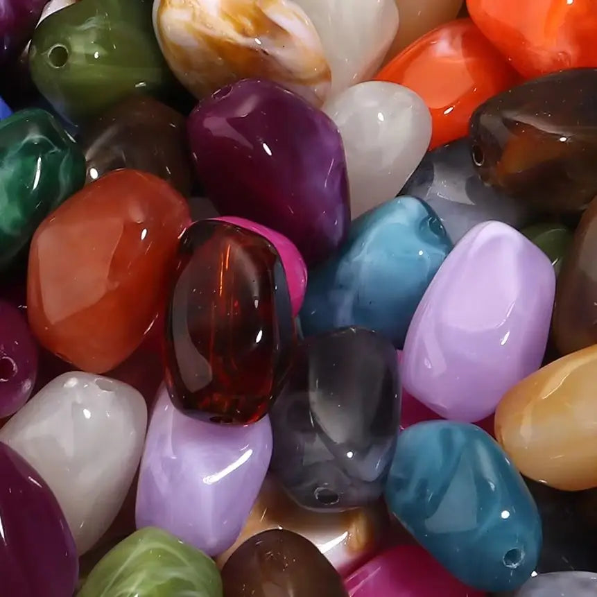 20pcs Dual Color Irregular Acrylic Beads Meteorite Shape Loose Spacer Beads For DIY Jewelry Making Bracelet Necklace Accessories