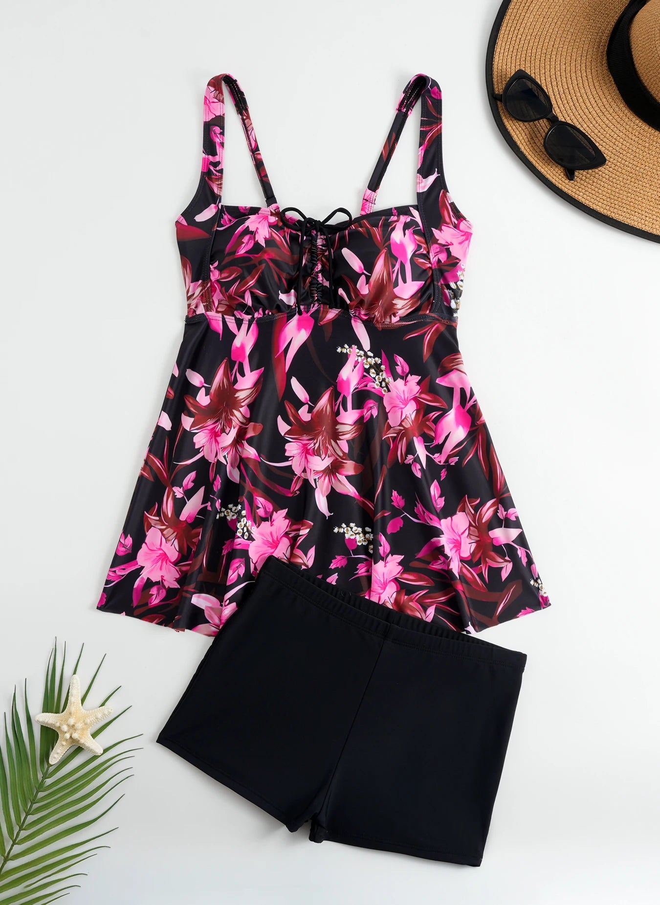 Tankini Set 2026 Two Pieces Swimsuit Women Beach Dress Printed Swimwear Female Bathers Bathing Swimming Swim Suit Beachwear XXL
