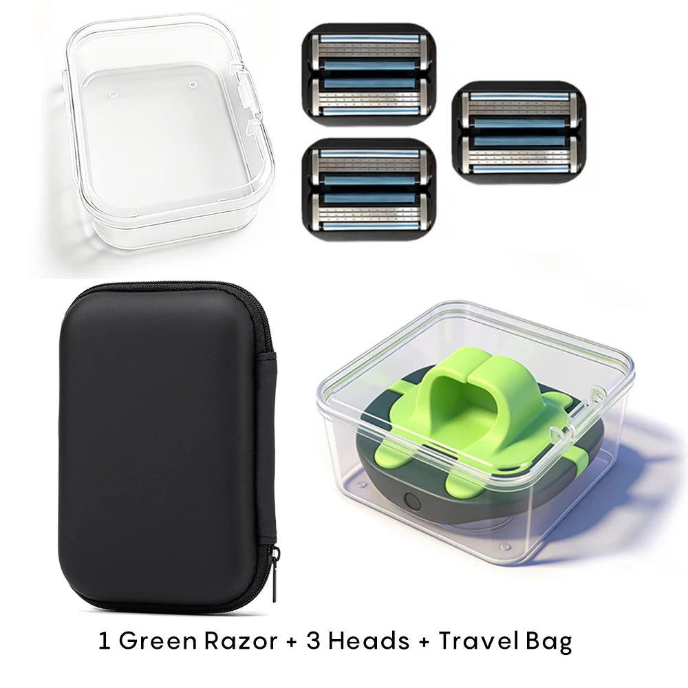 Shavcooo HR100 Multifuntion Hair Shaving Razor Mens Head Shaver Women Body Shaver Portable Safety Haircut Razor with Storage Box