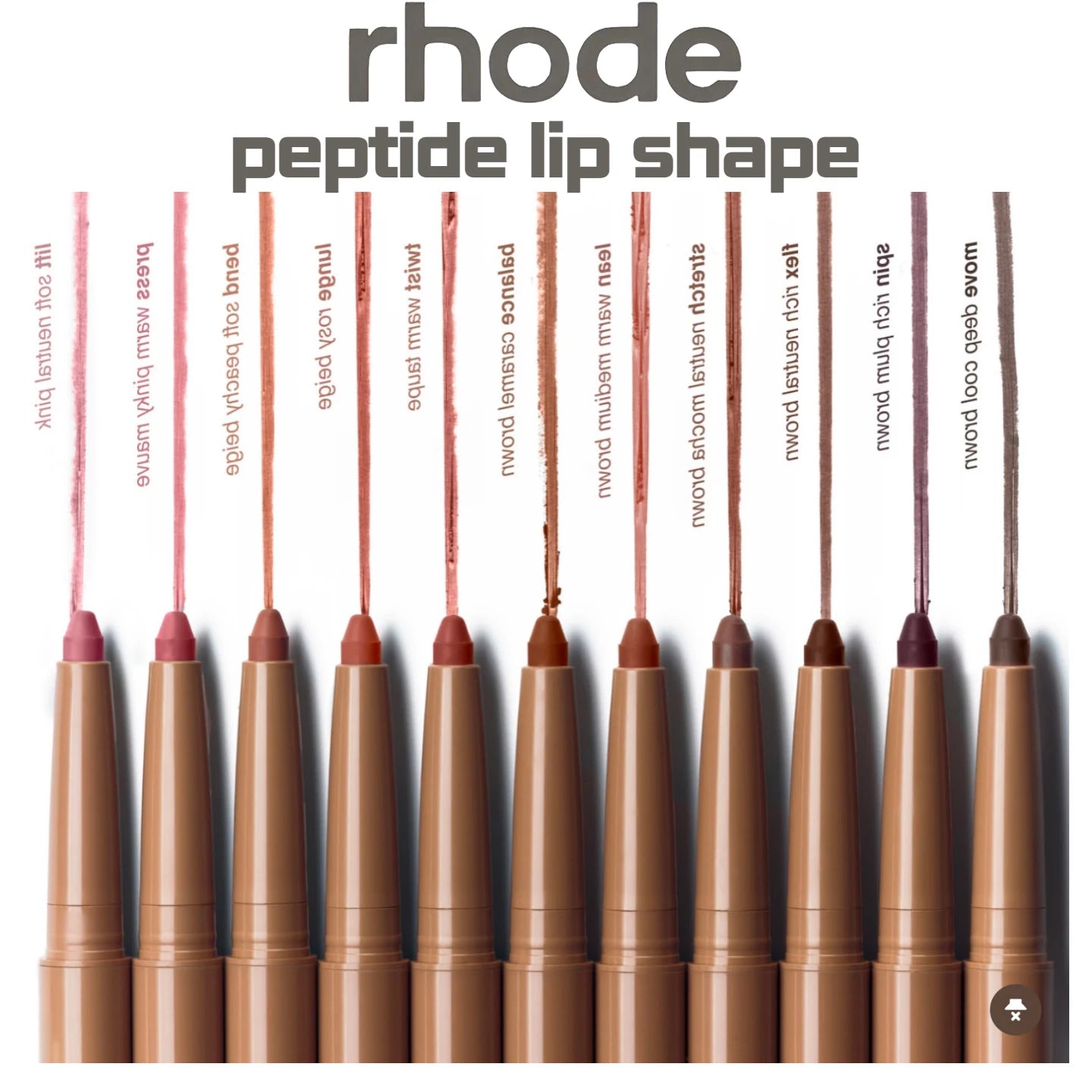 Rhod Skin Peptide Lip Shape Pen Lip Liner Long Lasting Lip Tint Pencil Pen Makeup Lipstick Powder Blusher Gloss Makeup Lipliner