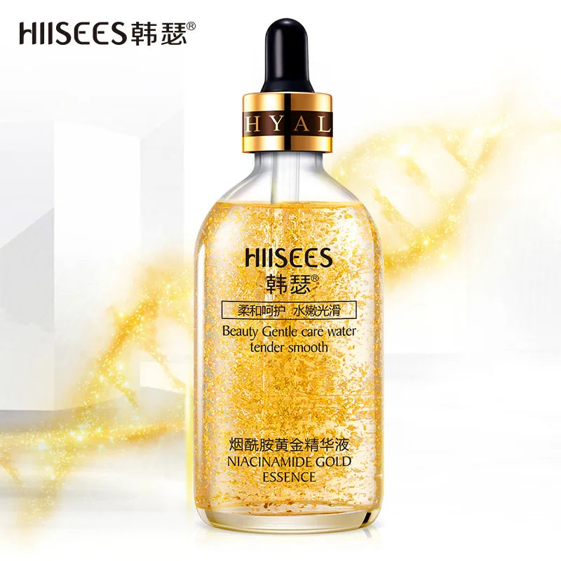 30ml Gold Niacinamide Essence, 24K Gold Face Serum for Hydrating & Brightening, Gentle Skin Care for Tender Smooth Radiant Skin