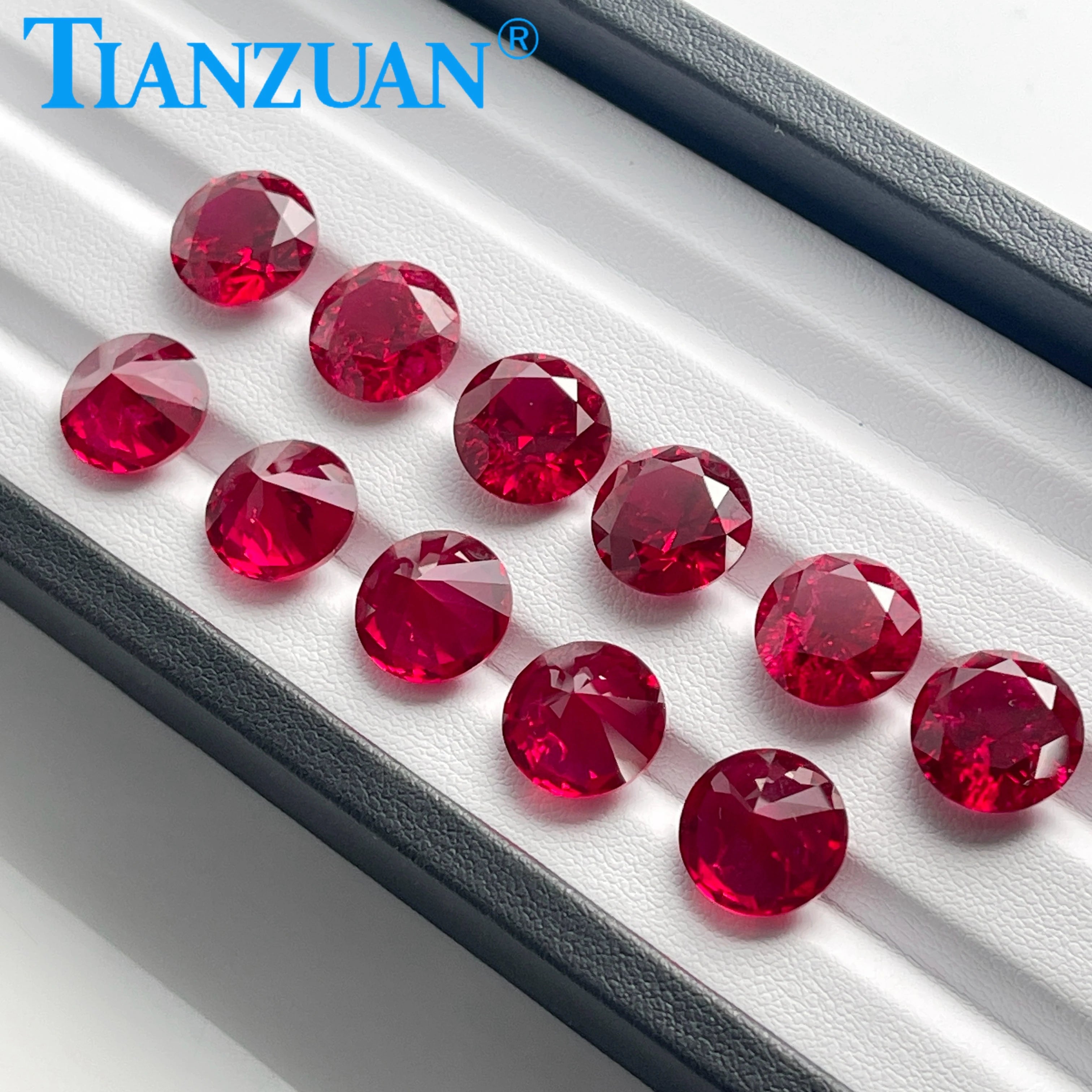 Lab Grown Ruby Round Shape  Red Stone Diamond Cut  with Inculsions Artificial Loose Ruby Stone with AGL Certificate