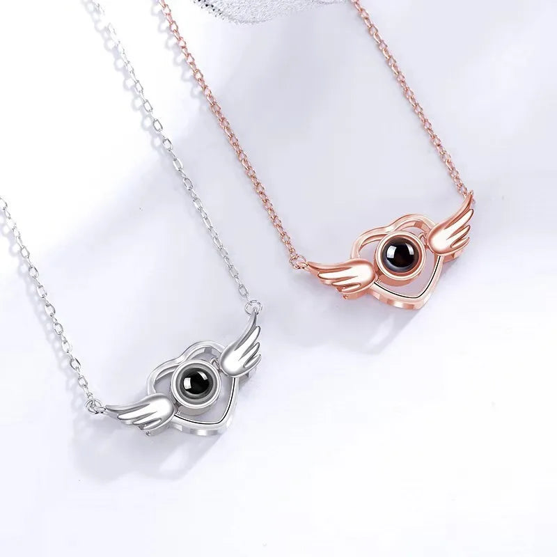 Valentine's Day Gift Photo Custom Projection Necklace Lock Shaped Projection Necklace Lover Family Wife Husband Memory Gift