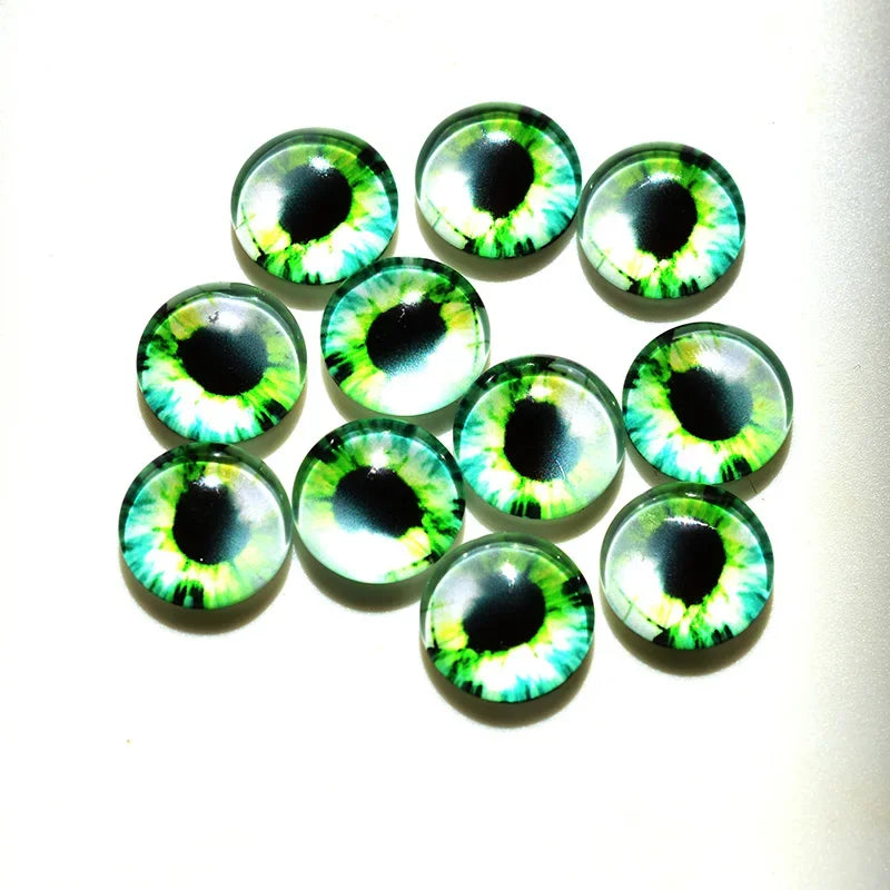 glass eyes cabochons Round 6MM-30MM Round Dome Dragon Eye Dragon Cat Eye Toys DIY Jewelry Accessory MIX Pupil Eye Cameo