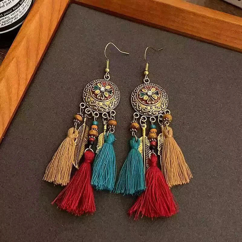 Cute Summer Flower Earrings Handmade Vacation Bohemian Earrings Exaggerated Beach Women Jewelry Party