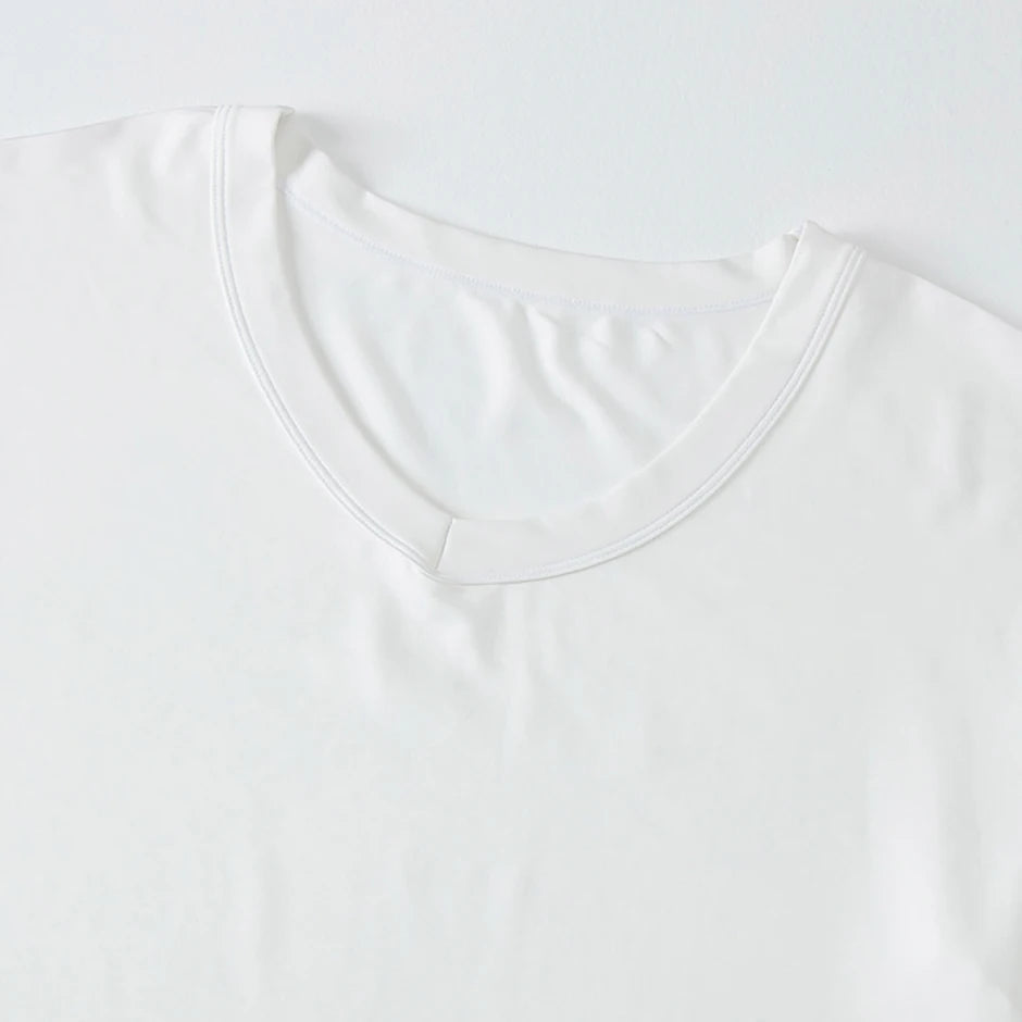 1/2/3 Pcs Men's Solid Color Casual Small White T Youth Loose Joker Classic V-neck Comfortable Short Sleeve Simple Fashion T-shir