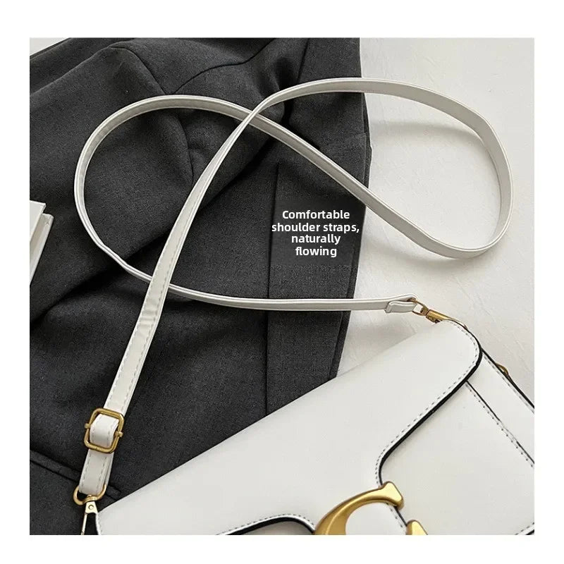 2026 New Niche Solid Color Small Square Bag Premium Texture Simple Versatile Multi-compartment Shoulder Crossbody Bag Fashion