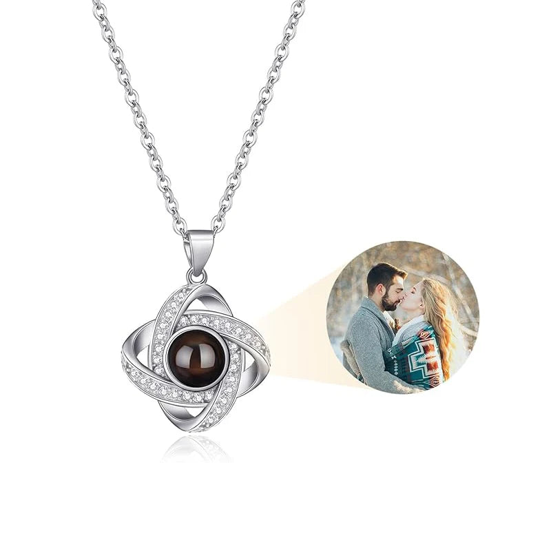 Personalized Picture Projection Necklace Custom Photo Pendant Necklace Love Memorial Gifts Birthday Gifts for Mom Wife Valentine