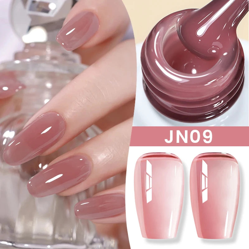 BORN PRETTY 10ml Blood Red Jelly Transparent Gel Nail Polish Wine Red Winter Color Semi Permanent Soak Off UV LED Varnish
