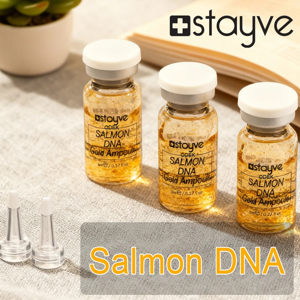 Korea 8ml Salmon DNA Gold Ampoule Skin Booster Serum Kit Stayve  BB Cream Glow Brightening Whitening Moisturizing Face SkinCare