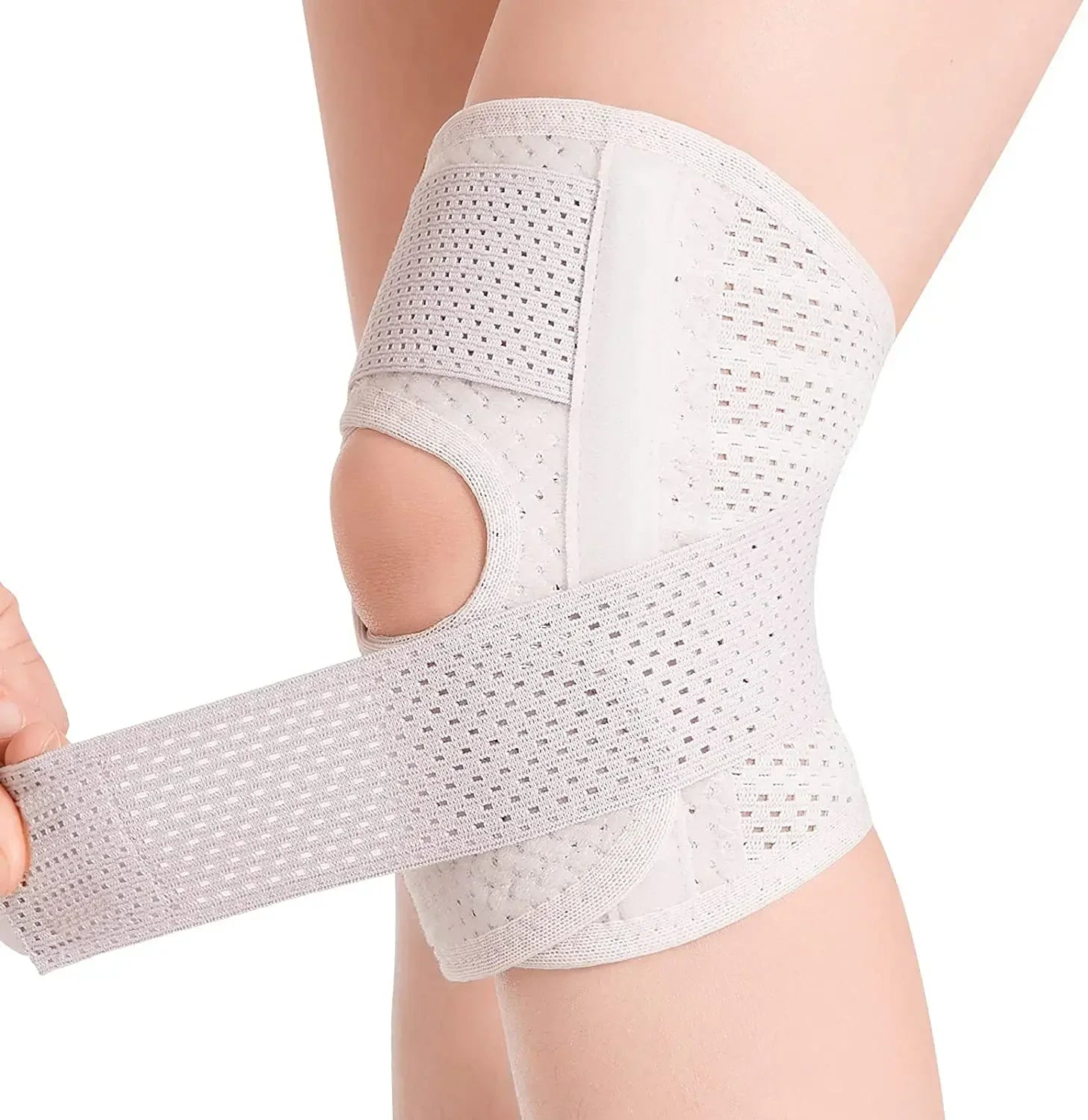 Knee Brace with Side Stabilizers,Breathable Adjustable Knee Support for Meniscus Tear Knee Pain ACL Arthritis Injury Recovery