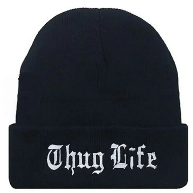 West Beach Gangsta THUG LIFE Winter Warm Fashion Beanies Knitted Bonnet Skullies Caps Hip Hop Gorros Knit Hat Bonnets