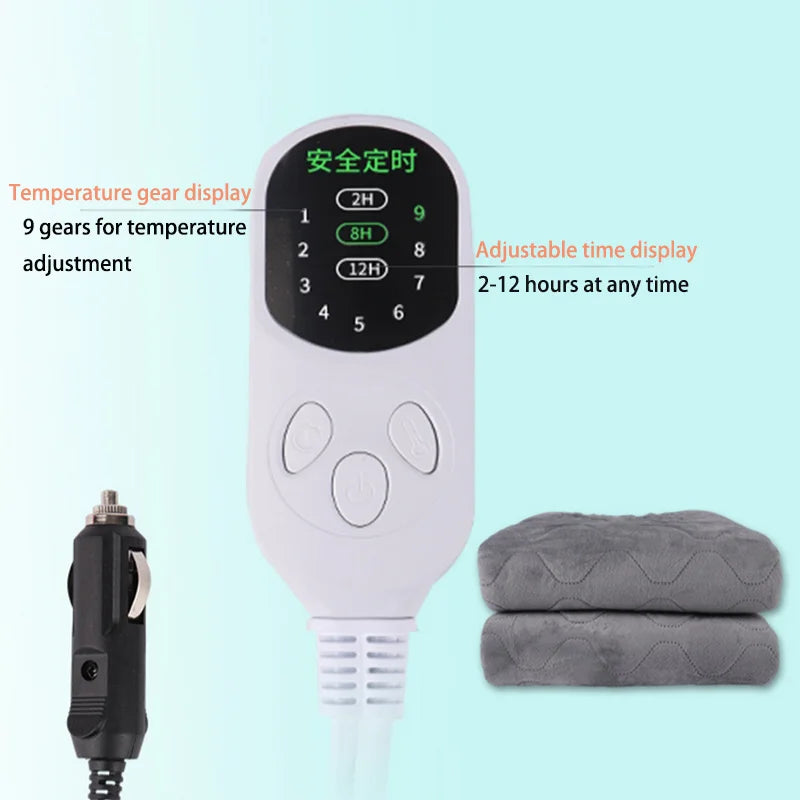 12V Car Electric Blanket Seat Cushion Sleeper Warm Heater Warm Bed RV Heater Heating Cushion Travel Blanket for Car Accessory