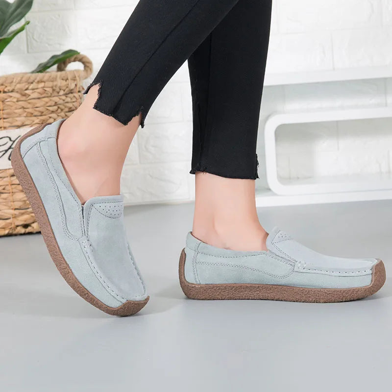 Spring Autumn Women Shoes Big Size Flats Women Suede Loafers Soft Comfortable Women Casual Shoes Slip On Moccasins Shoes Female
