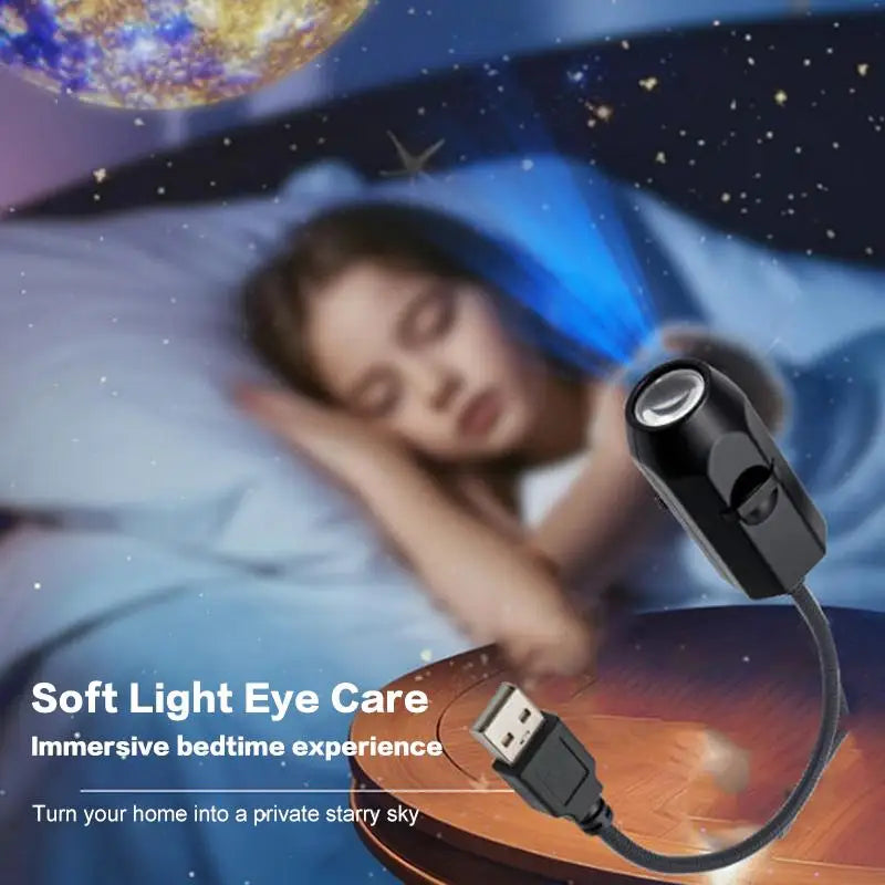 USB Ceiling Moon Earth Projection Atmosphere Light Starry Sky Lamp Night Light Romantic Bedroom Decoration Galaxy Projector·