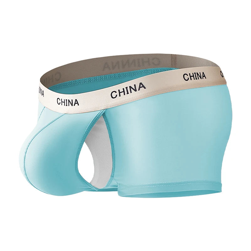 Open Front Underwear Men Sexy Men's Boxer Shorts Panties Breathable Pouch Bulge Underpants Male