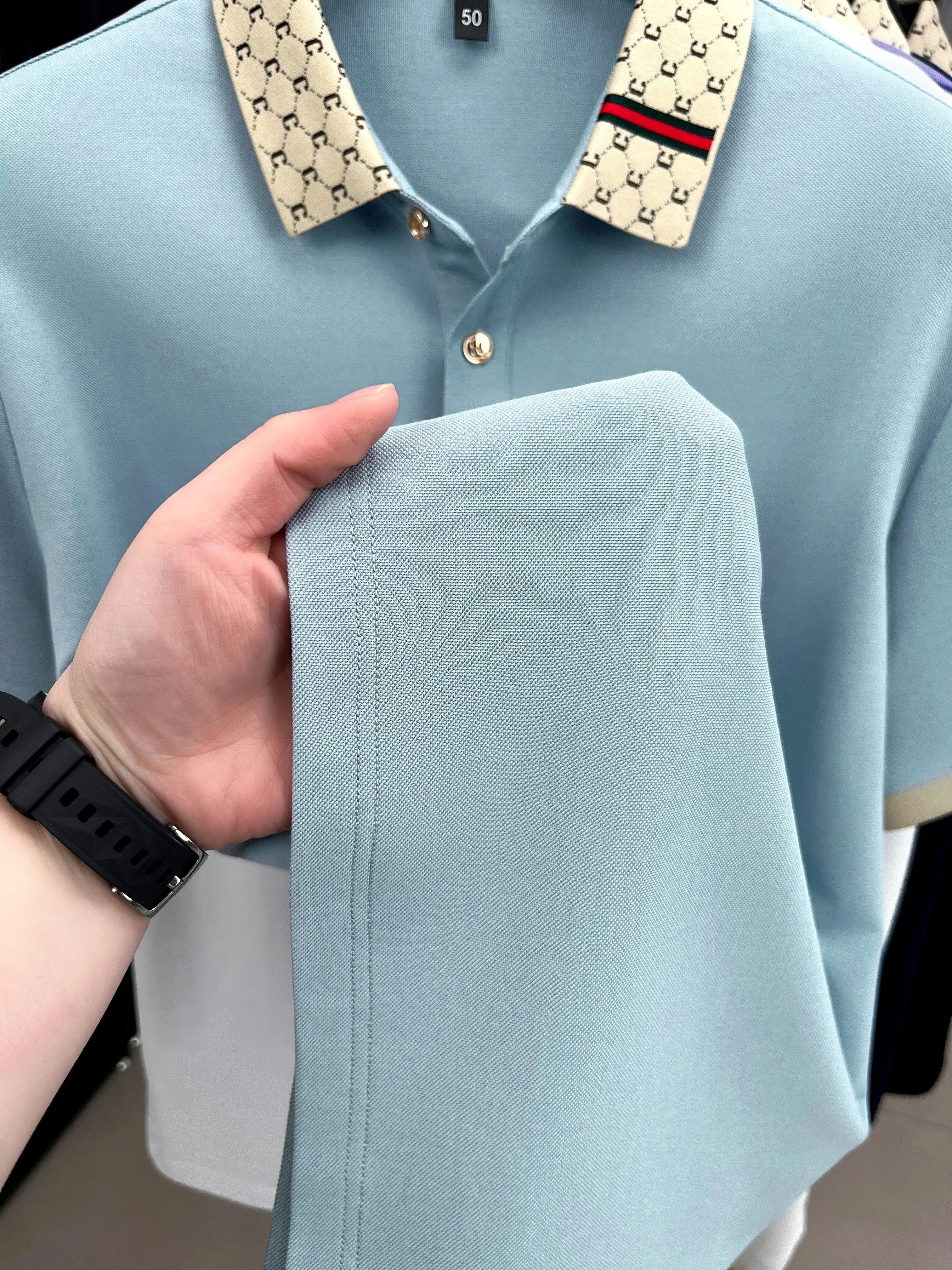 Trendy Men’s Short Sleeve Polo Tee