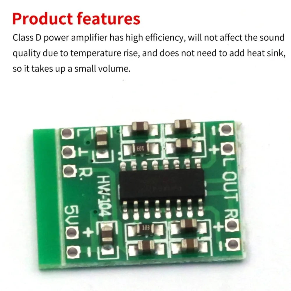 5-20Pcs PAM8403 Mini Power Amplifier Board 2-Channels Stereo Audio Amplifier Module for Arduino 2.5V-5.5V 2*3W USB Power Supply