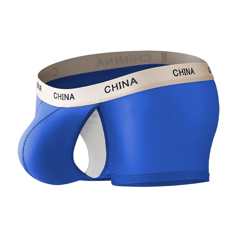 Open Front Underwear Men Sexy Men's Boxer Shorts Panties Breathable Pouch Bulge Underpants Male