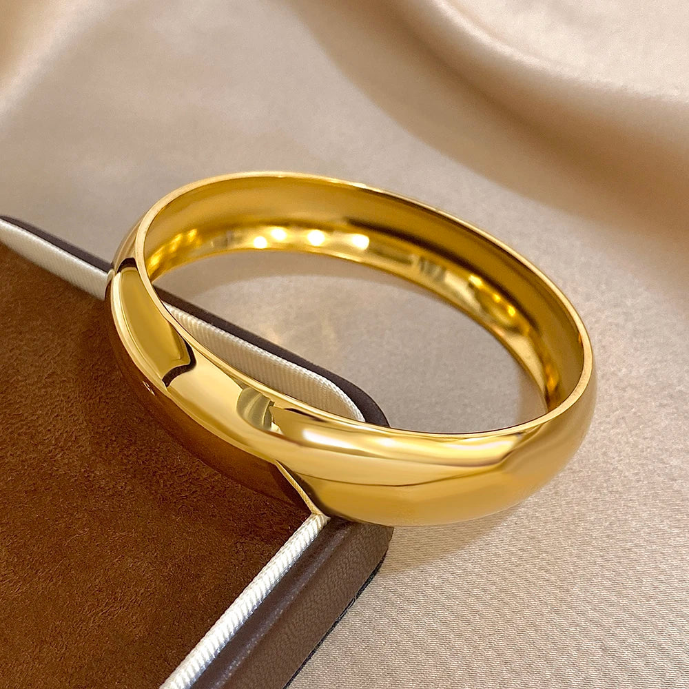 Glossy Gold Bangle Stainless Steel Jewelry