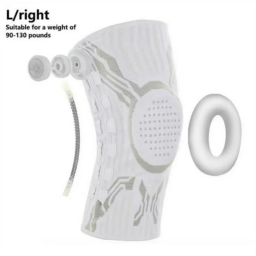 Knob Adjustable Knee Brace 360 Degree Protection Spring Lateral Support Anti-Slip Silicone Pads Breathable Knee Sleeve