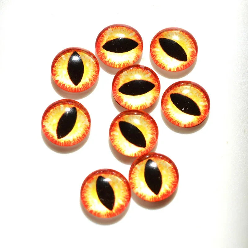 glass eyes cabochons Round 6MM-30MM Round Dome Dragon Eye Dragon Cat Eye Toys DIY Jewelry Accessory MIX Pupil Eye Cameo