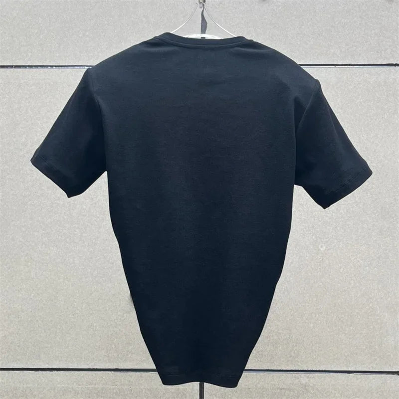 Women's t-shirt 2025 summer new shoulder padded slim fit short sleeved top pure cotton round neck pullover y2k Crop top corset