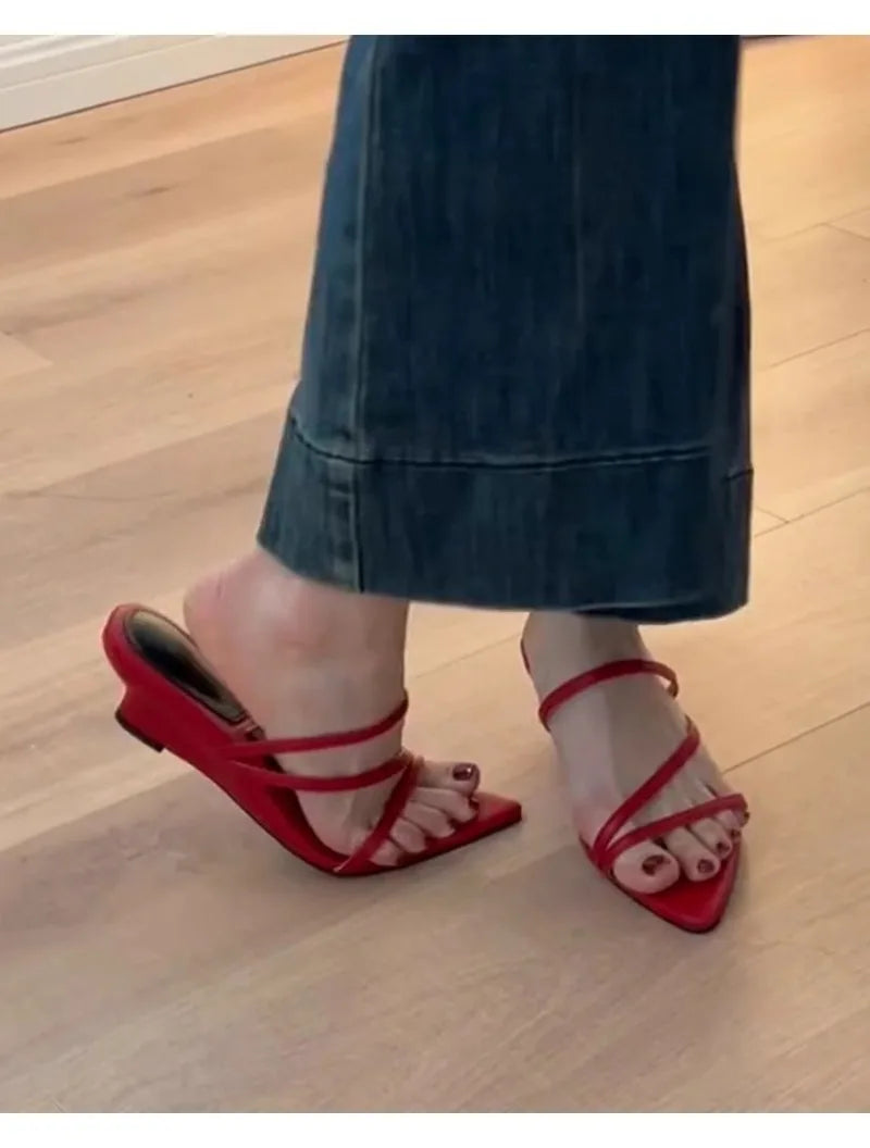 Hot selling Slippers Women Wedges Sandals High Heels Shoes Summer 2025 Sexy Beach Shoes Casual Flip Flops Slides Woman