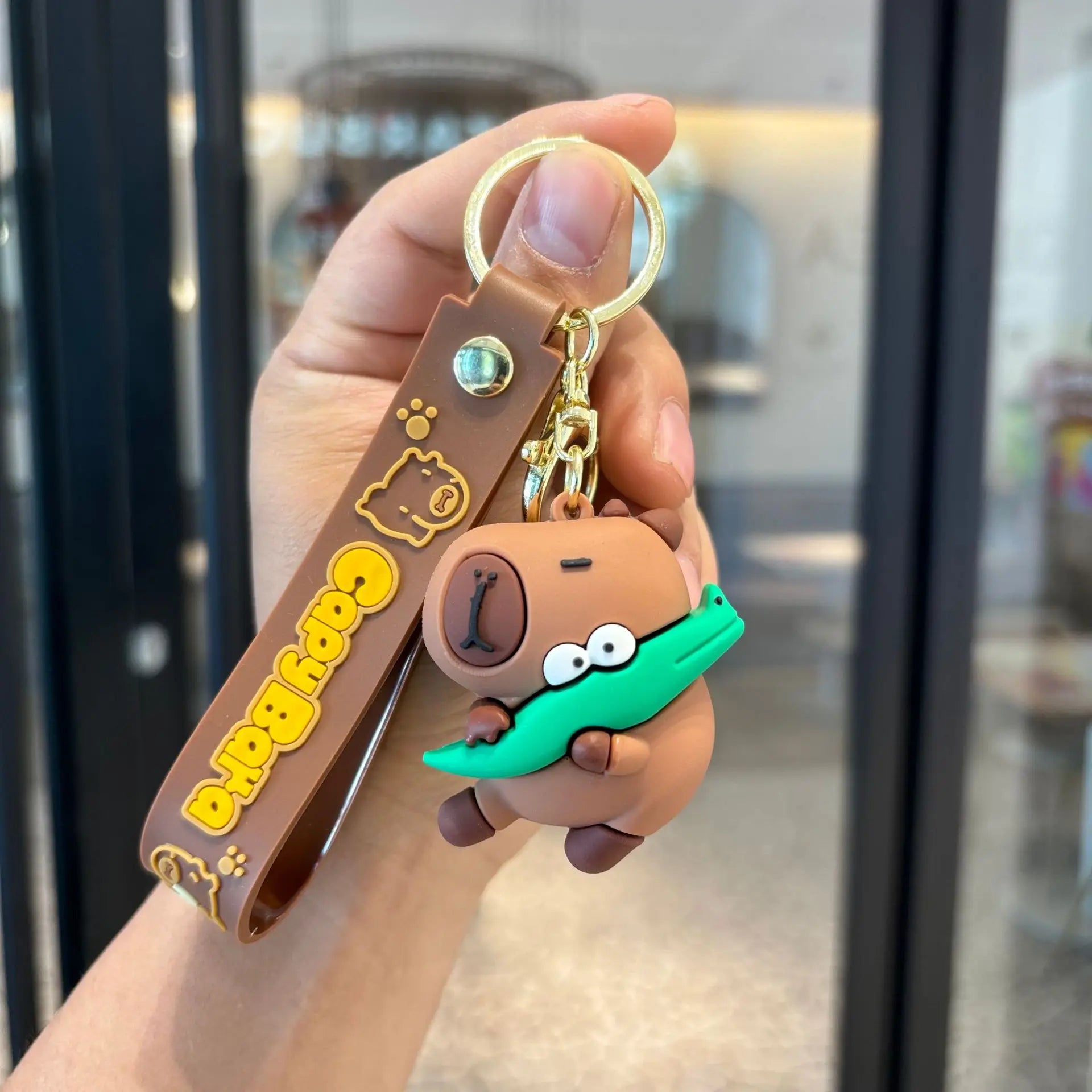 Cute Capybara Animal Keychains For Creative Car Keychain Cartoon Capibala Pendant Women Doll Keyring Charm Holiday Gifts Jewelry
