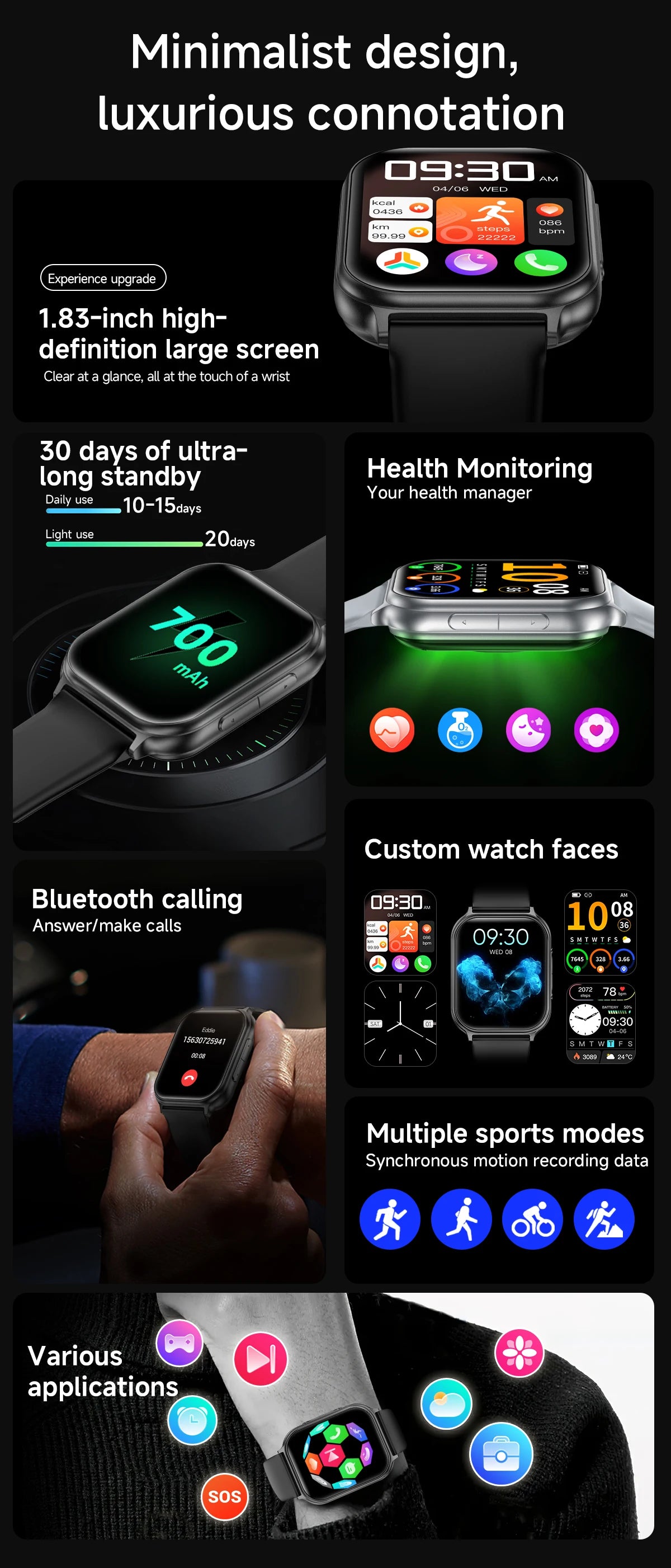 Bluetooth Call Fitness Smart Watch (2026 Model)