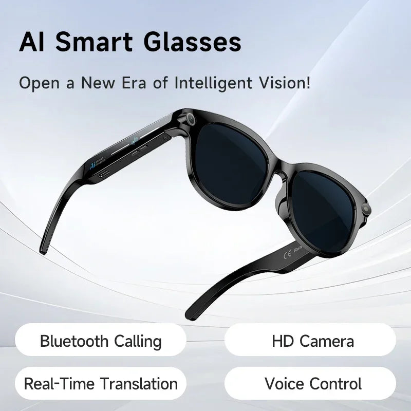 New Smart AI Glasses 800W Shooting Camera HD Photo Video Voice Call Translation Waterproof Bluetooth AI Motorcycle Glasses
