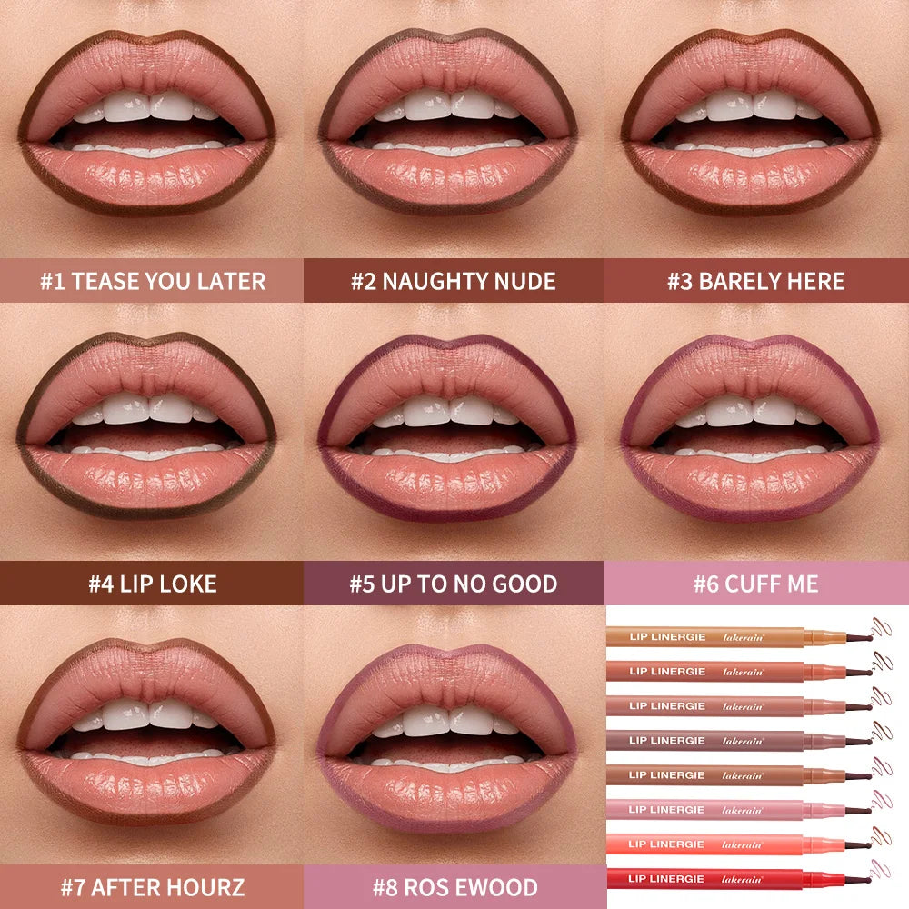 Lip Lingerie Long Lasting Waterproof Lip Liner Stain 8 Colors Transfer Proof Smudge Resistant Color No Bleed Formula  Cosmetics