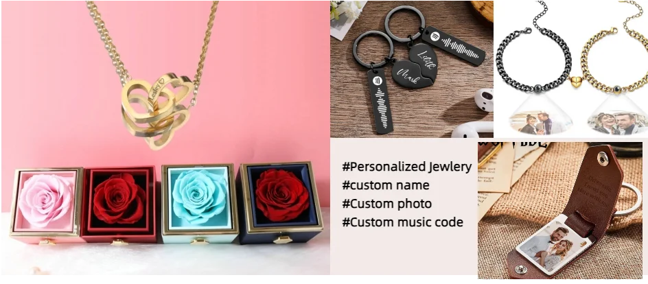 Valentine's Day Gift Photo Custom Projection Necklace Lock Shaped Projection Necklace Lover Family Wife Husband Memory Gift