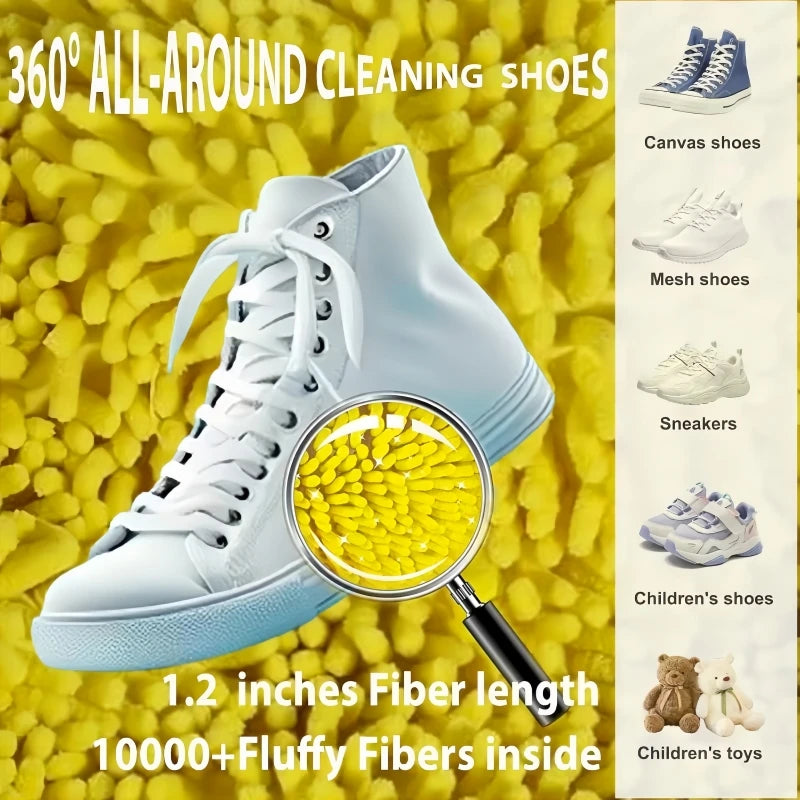 1/2/4PCS Shoe Washing Machine Bag with Liquid Shoe Brush Set Durable Laundry Shoe Bag and Soft Bristle Clean Brush for All Shoes