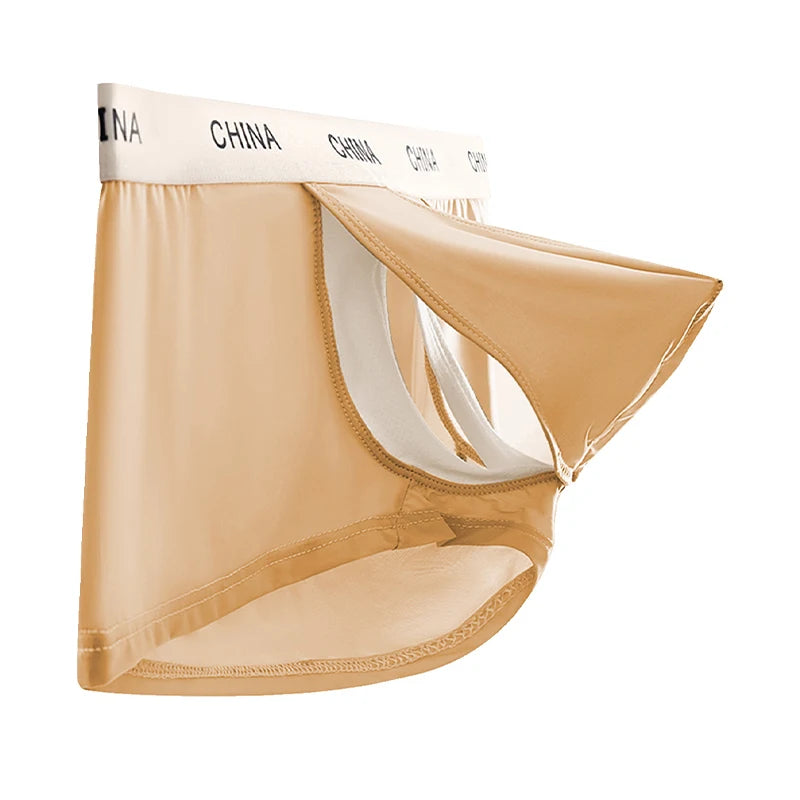 Open Front Underwear Men Sexy Men's Boxer Shorts Panties Breathable Pouch Bulge Underpants Male