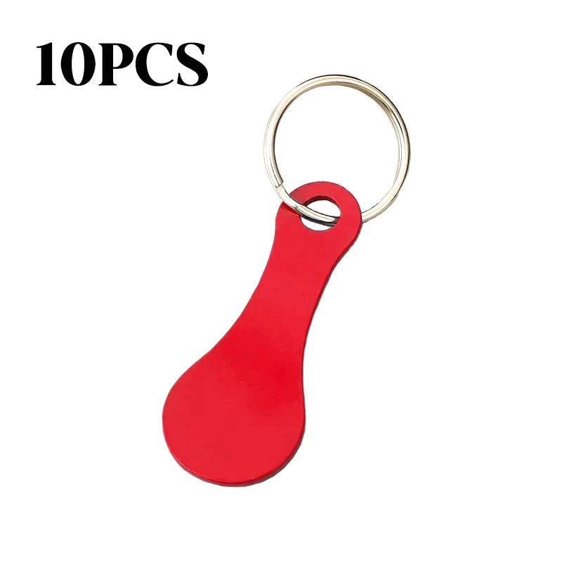 10PCS Free Custom Logo Shopping Cart Trolley Token Key Ring Hanger Loose Shopping Cart Chip Stainless Steel Shopping Cart Tools