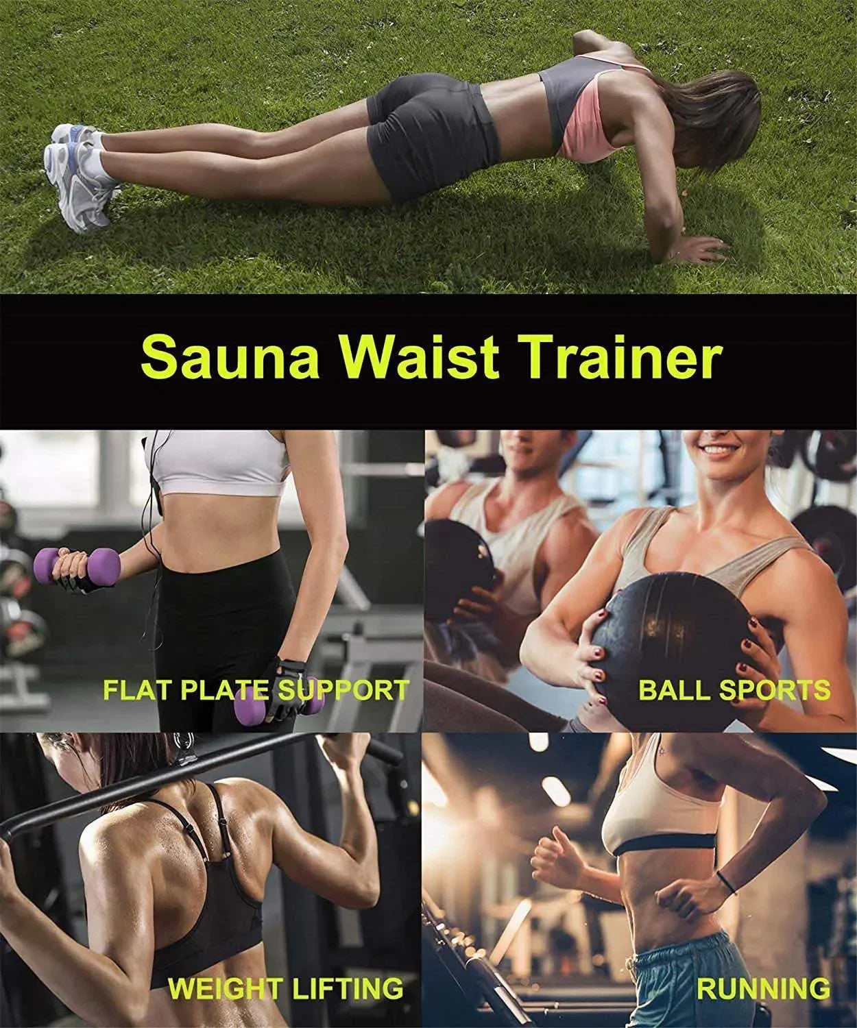 1pc Waist Trainer Slimming Body Shaper Fitness Belt Weight Loss Fat Burning Sport Girdle Sweat Trimmer Workout Cincher Shapewear