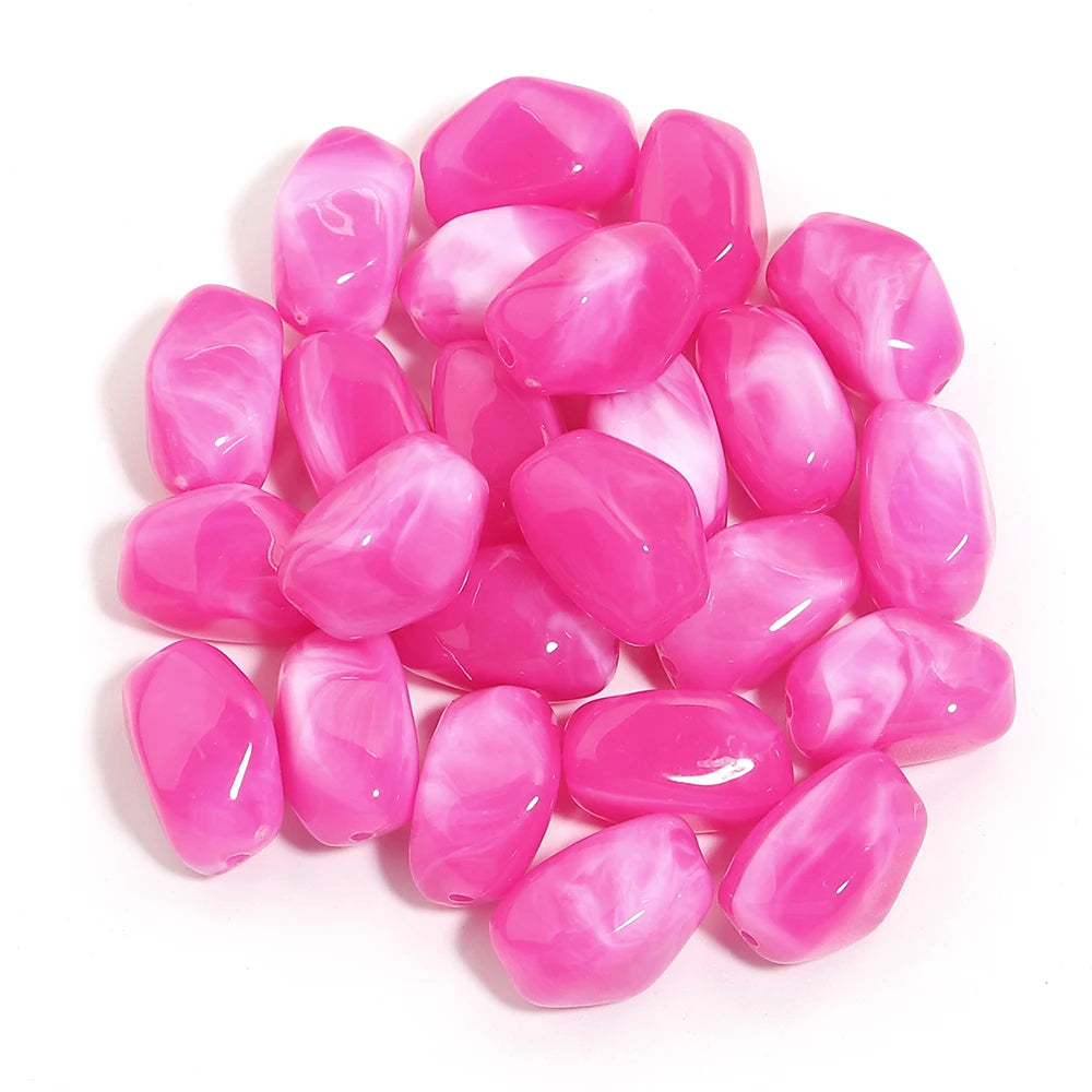 20pcs Dual Color Irregular Acrylic Beads Meteorite Shape Loose Spacer Beads For DIY Jewelry Making Bracelet Necklace Accessories