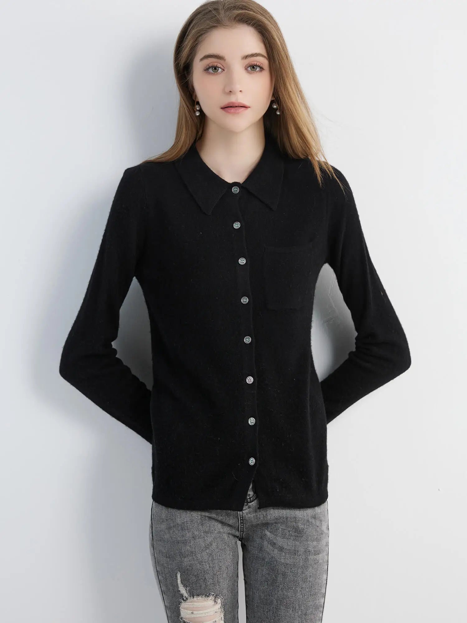 Cardigan for Women Tops Sweater Knitwears Cardigans Knit Coat 100% Wool 2023 Spring Vintage Jumper Jacket Clothes Korean Fashion