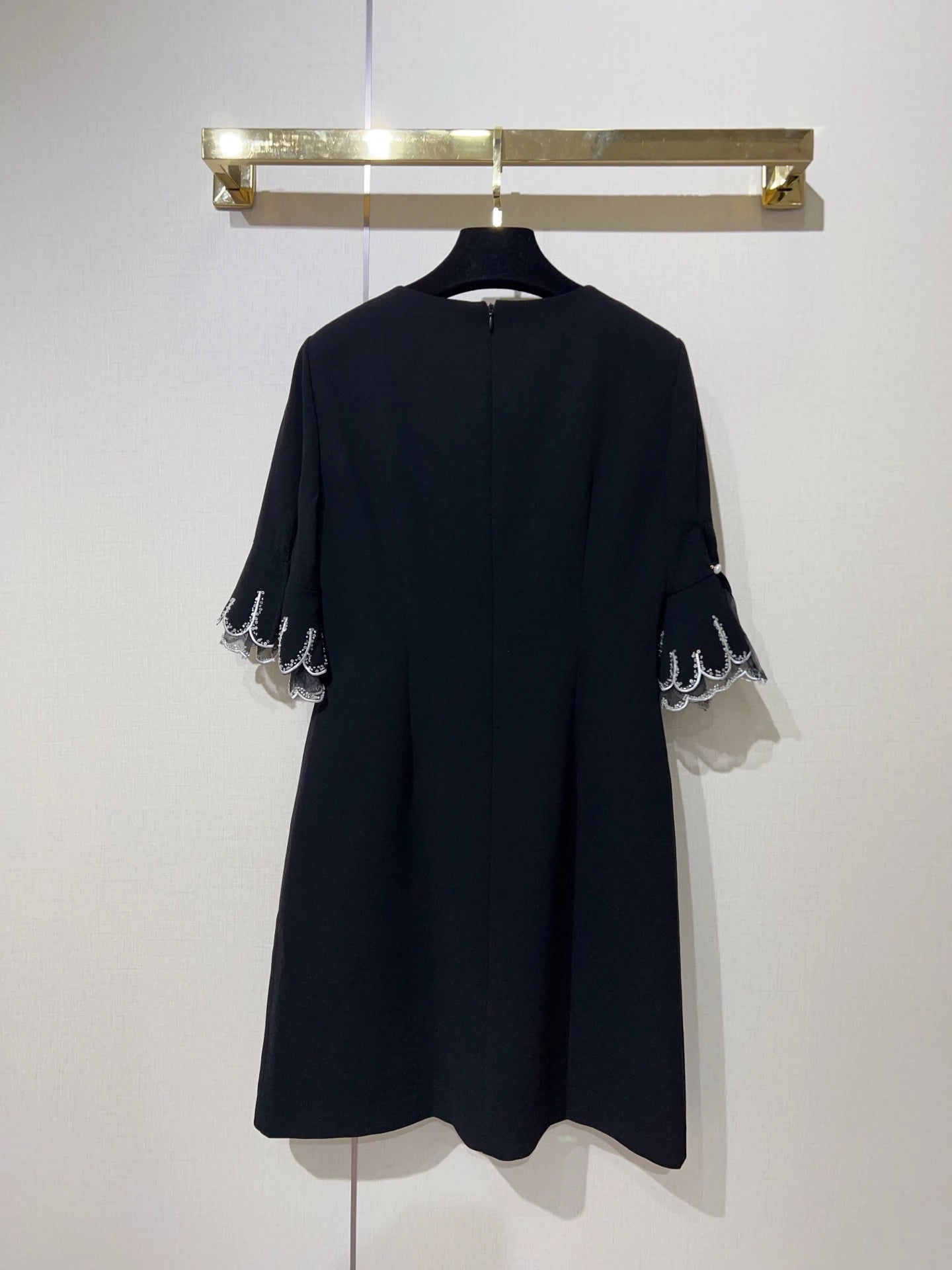 ZJYT Elegant Luxury Summer Dresses for Woman 2026 Short Sleeve Beading Black Casual Party Dress Female Clothing Vestidos Ladies