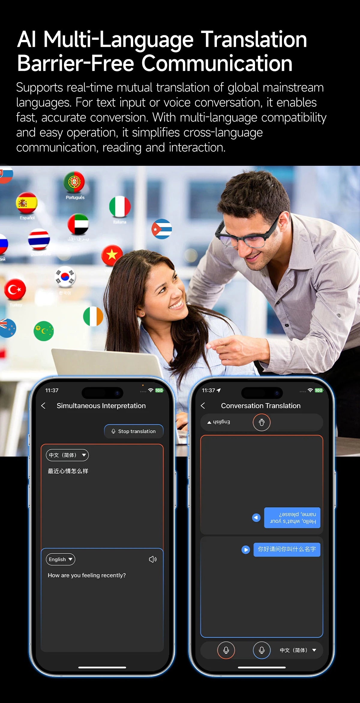 2026 New AI Smart Glasses 8MP HD Camera AI Object Recognition AI Translation 4K ULTRA HD IP66 Waterproof BT Call Smart Glasses