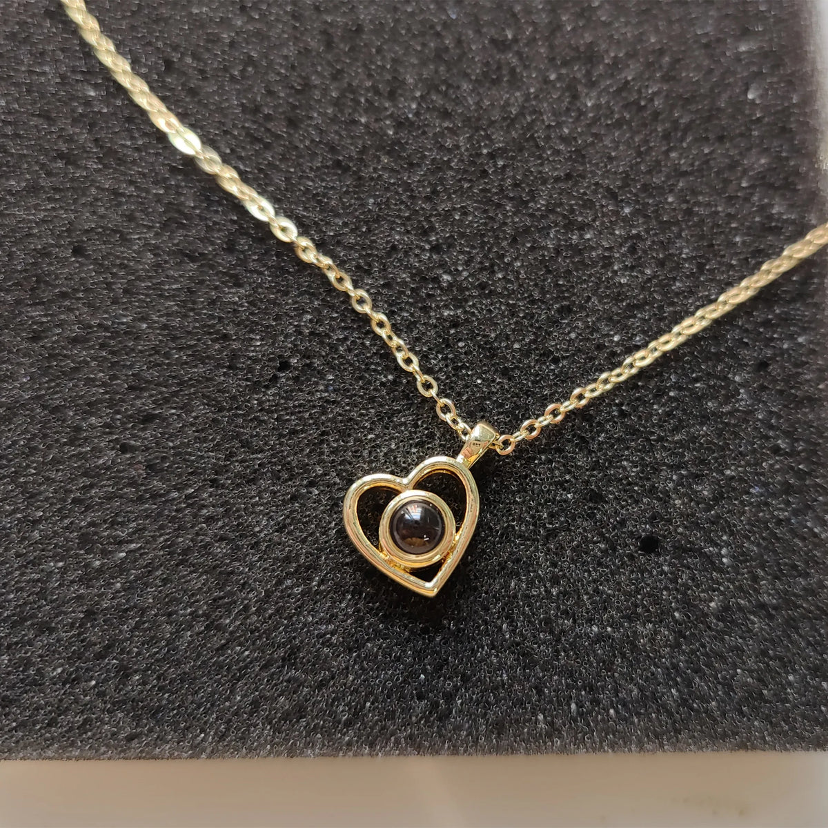 Valentine's Day Gift Photo Custom Projection Necklace Lock Shaped Projection Necklace Lover Family Wife Husband Memory Gift