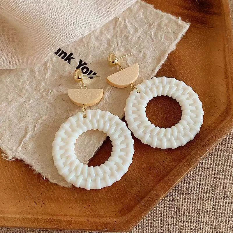 Cute Summer Flower Earrings Handmade Vacation Bohemian Earrings Exaggerated Beach Women Jewelry Party
