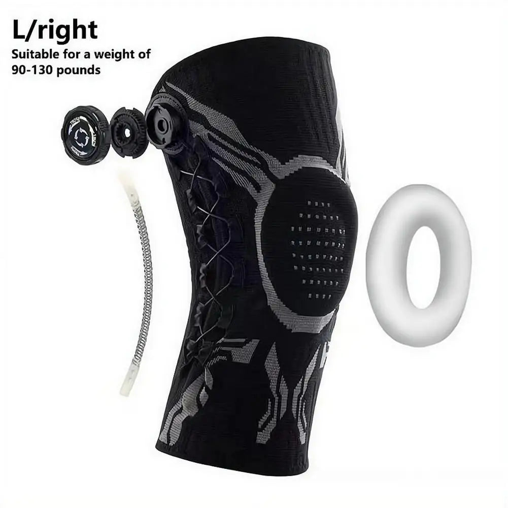 Knob Adjustable Knee Brace 360 Degree Protection Spring Lateral Support Anti-Slip Silicone Pads Breathable Knee Sleeve