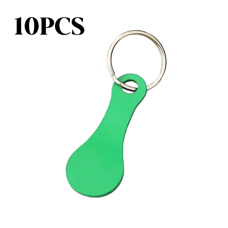 10PCS Free Custom Logo Shopping Cart Trolley Token Key Ring Hanger Loose Shopping Cart Chip Stainless Steel Shopping Cart Tools
