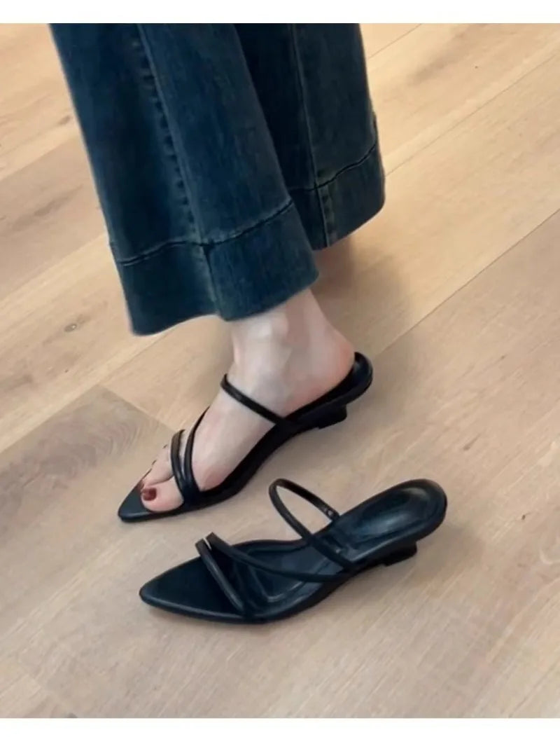 Hot selling Slippers Women Wedges Sandals High Heels Shoes Summer 2025 Sexy Beach Shoes Casual Flip Flops Slides Woman