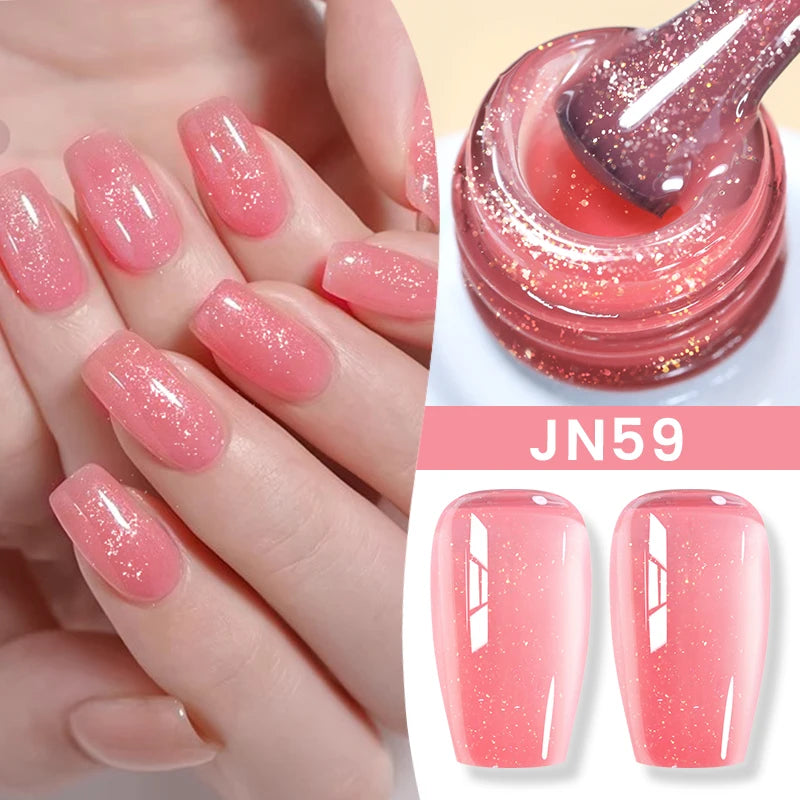 BORN PRETTY 10ml Blood Red Jelly Transparent Gel Nail Polish Wine Red Winter Color Semi Permanent Soak Off UV LED Varnish