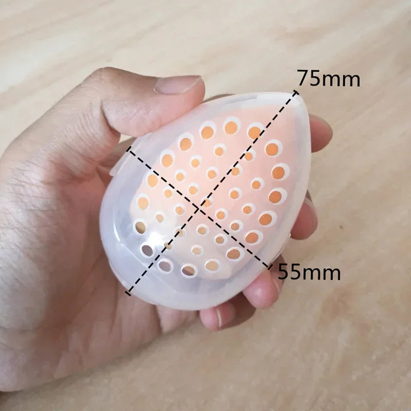 Makeup Sponge Storage Case Makeup Sponge Puff Holder Stand Empty Cosmetic Egg Shaped Rack Transparent Puffs Drying Box New 2022